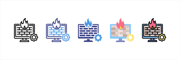 Sticker - Firewall Multistyle Icon Set