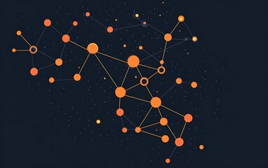 Poster - Abstract network connections, dark background, design element