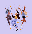© Westend61 - Illustration of dancing happy young people in casual clothes depicting joy and fun