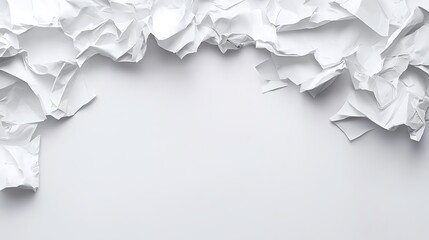 Poster - Crumpled White Papers Border, Blank Space