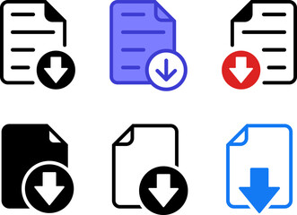 download file, document, software icons set. save raw, simple, web document, folder, link, pdf, file