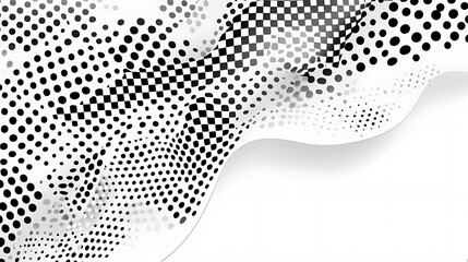 Wall Mural - Abstract wavy background with halftone dots on white for creative designs & banners