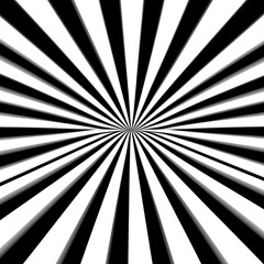 Wall Mural - Optical Illusion Visual Pattern Hypnotic Radial Lines Black and White Abstract Design Focus Point Image