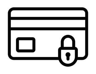 Wall Mural - credit card vector icon with padlock for security. editable stroke.
