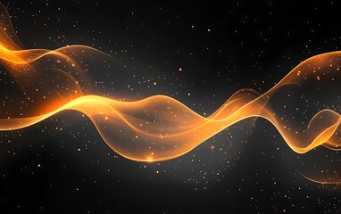 Leinwandbilder - Gold glowing wave design over black background with particles. Use for banners, posters
