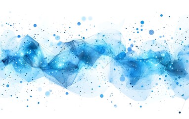 Canvas Print - Abstract blue network graphic element with particle background. Possible for graphic design