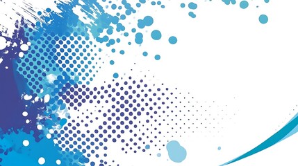 Aufkleber - Abstract splash background with halftone dots and blue color gradients for wallpaper or web design
