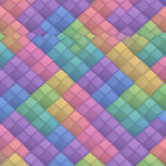 Poster - Pastel Squares Interwoven Arrangement With Soft Shadows Creates a Whimsical Quilted Appearance