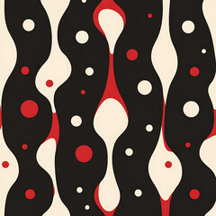 Poster - Retro Abstract Pattern Featuring Organic Shapes and Contrasting Colors for Creative Designs and Backdrops