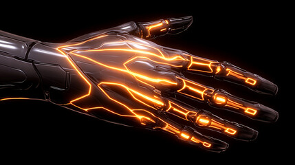 Poster - robotic arm cybernetic hand tech artificial intelligence innovation futuristic concept design