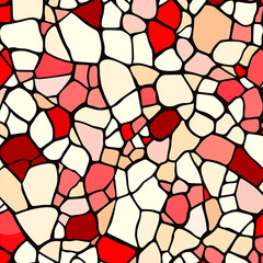 Poster - Ruby Tones Abstract Stained Glass Design Seamless Pattern Digital Illustration Art Texture Graphic
