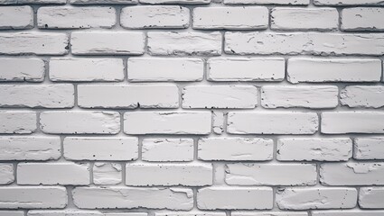 Wall Mural - style and type of a white brick wall, showcasing a classic and rustic layout. The bricks are arranged in a horizontal pattern, with each row slightly offset from the one above, creating a traditional 