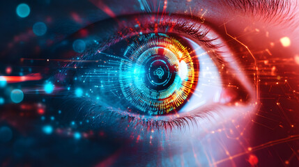 Poster - Digital Futuristic Eye Concept High-Tech Environment Visual Representation Modern Technology Close-Up View Innovation