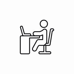 Poster - desk office work icon vector sign