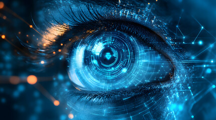 Poster - Futuristic Digital Eye Technology Creating a High-Tech Vision in a Modern Sci-Fi Environment