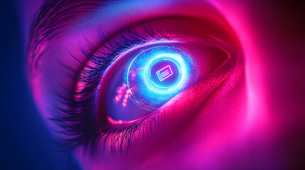 Poster - Futuristic Digital Vision Eye-Catching High-Tech Concept Urban Environment Visual Art Close-Up Perspective