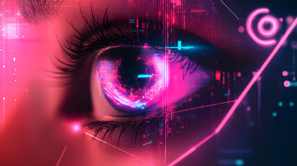 Poster - Digital Eye Technology Revolution Futuristic Concept Graphic Visualization Cyber Environment Close-up Perspective