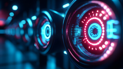 Poster - Futuristic Digital Technology Display High-Tech Environment Visual Art Cybernetic Space Close-Up Modern Innovation