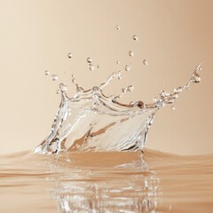 Aufkleber - Droplets leap joyfully from the surface of clear water, creating a stunning display of splashes that shimmer in gentle light, evoking tranquility and refreshment in this serene moment