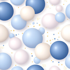 Poster - Serene Spheres Floating in Harmony Pastel Tones Seamless Pattern Decorative Design Background