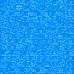 Poster - Serene Water Waves with Swirls Fluid Flow Pattern Decorative Surface Design Artistic Backdrop