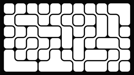 Wall Mural - abstract composition of bold rounded rectangle connected to each other. liquid shapes in a seamless 