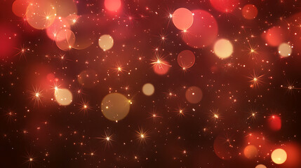 Poster - Sparkling Burgundy Bokeh and Starbursts Festive Celebratory Background for Graphic Design Projects