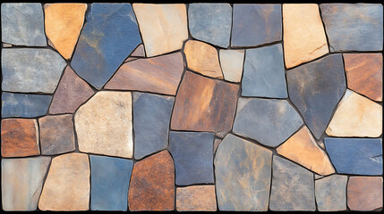 Poster - Stone Wall Texture with Mixed Colors and Irregular Shapes for Background and Surface Designs