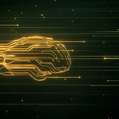 Poster - Streamlined Artificial Intelligence Neural Network Concept with Technological Brain Outline
