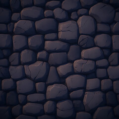 Poster - Stylized Stone Wall Texture Background for Game Asset Creation and Design Resources Use