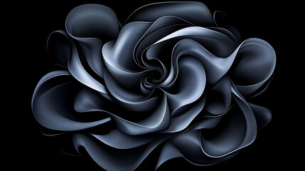 Poster - swirling abstract artistic design with smooth edges and contrasting shading on a black background