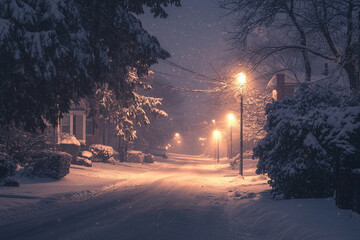 Wall Mural - snow covered road