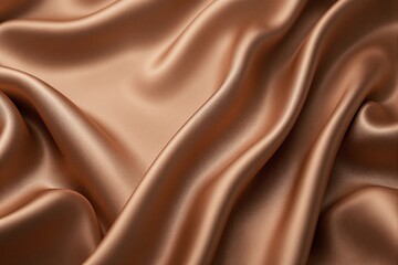 Poster - Luxurious silky fabric with smooth waves in warm brown tones.