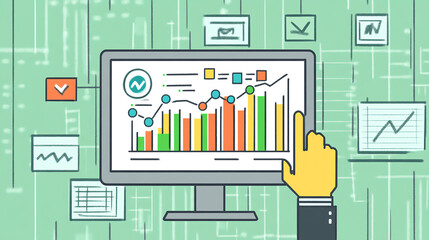 Poster - Analyzing business trends and data insights office environment digital graphics informative viewpoint