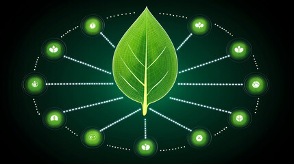 Poster - Sustainable growth strategies digital environment infographic nature conceptual viewpoint