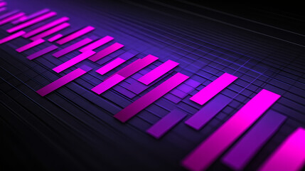 Poster - Abstract graphic design elements in purple digital art creation modern aesthetic dark background close-up perspective