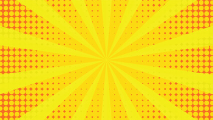 Wall Mural - abstract background with festive yellow sunburst and dot pattern decoration