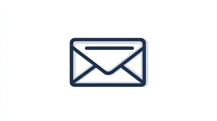 Poster - Simple email icon, digital communication, web design, white background, website graphic