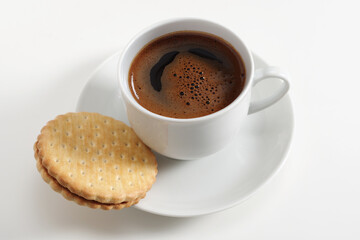 Wall Mural - Coffee and round cookie