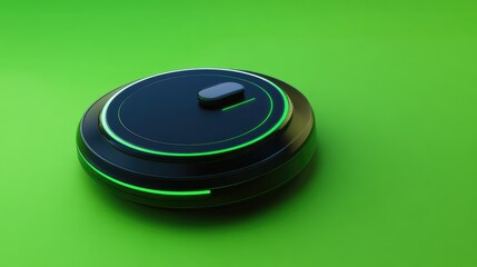 Poster - Futuristic wireless fast charging dock with dual charging zones, displayed on a green background, symbolizing seamless charging