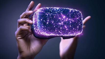 Poster - Virtual Reality Interface Futuristic Digital Technologies Handheld Interactive Connection Experience