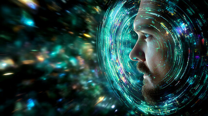 Poster - Visionary Profile Immersed in Digital Data Streams a Glimpse into the Future of Technology