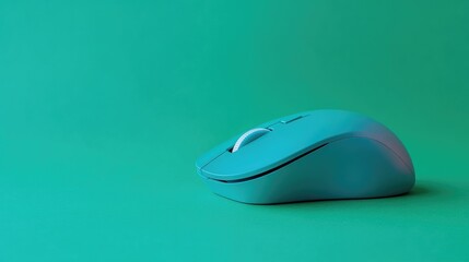 Poster - Lightweight wireless mouse with a futuristic touch-sensitive surface, displayed on a green backdrop, symbolizing innovation