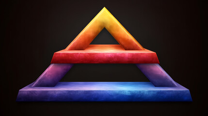 Poster - Dynamic triangular shapes digital art abstract design dark background creative viewpoint modern concept