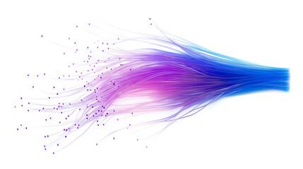 Abstract Fiber Optic Network Flow Design isolated on a white background.