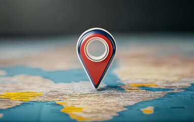 Poster - Location pin on map marker showing location on map. Location pin marks a location on a map