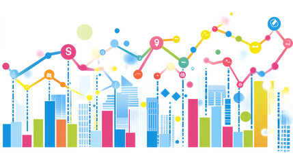 Poster - Data visualization trends in business analytics urban environment infographics digital landscape analytical insights