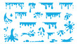 © Ann - Blue liquid splash and drip vector set.  A collection of blue liquid splash and drip vector illustrations, perfect for design projects, water effects, and creative backgrounds