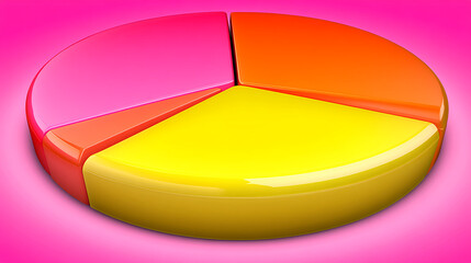 Poster - Colorful pie chart representation digital graphics business analysis creative environment top-down viewpoint data visualization concept