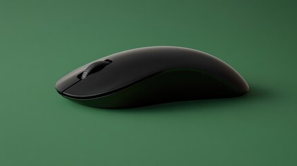 Poster - Sleek business wireless mouse with an elegant curved design, placed on a green background, showcasing professional aesthetics
